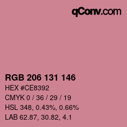 Code couleur: RGB 206 131 146 | qconv.com