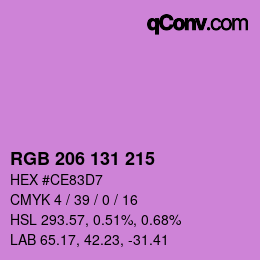 Color code: RGB 206 131 215 | qconv.com