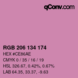 Color code: RGB 206 134 174 | qconv.com
