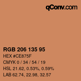 Farbcode: RGB 206 135 95 | qconv.com