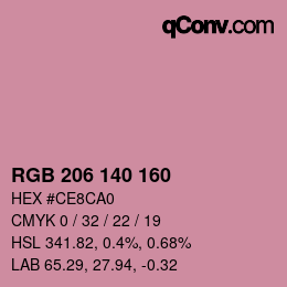 カラーコード: RGB 206 140 160 | qconv.com