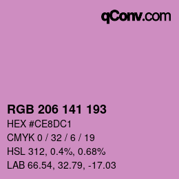 カラーコード: RGB 206 141 193 | qconv.com