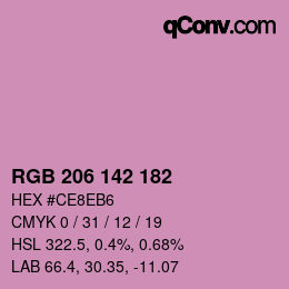 Color code: RGB 206 142 182 | qconv.com