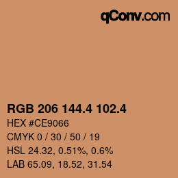 カラーコード: RGB 206 144.4 102.4 | qconv.com