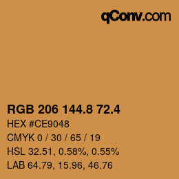 カラーコード: RGB 206 144.8 72.4 | qconv.com
