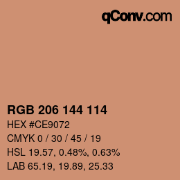 カラーコード: RGB 206 144 114 | qconv.com