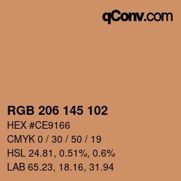 Color code: RGB 206 145 102 | qconv.com