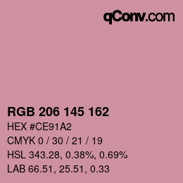 Color code: RGB 206 145 162 | qconv.com