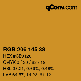 Código de color: RGB 206 145 38 | qconv.com