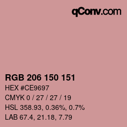 Color code: RGB 206 150 151 | qconv.com