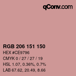 Farbcode: RGB 206 151 150 | qconv.com