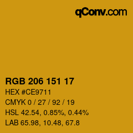 カラーコード: RGB 206 151 17 | qconv.com
