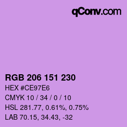Color code: RGB 206 151 230 | qconv.com