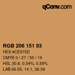 Color code: RGB 206 151 93 | qconv.com