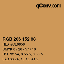 Color code: RGB 206 152 88 | qconv.com