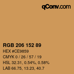 カラーコード: RGB 206 152 89 | qconv.com