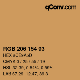 Code couleur: RGB 206 154 93 | qconv.com