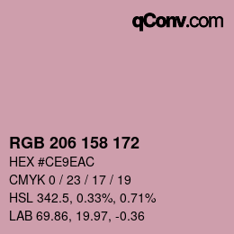 カラーコード: RGB 206 158 172 | qconv.com