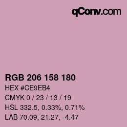 Color code: RGB 206 158 180 | qconv.com