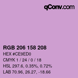 Color code: RGB 206 158 208 | qconv.com