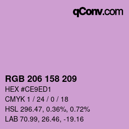 颜色代码: RGB 206 158 209 | qconv.com