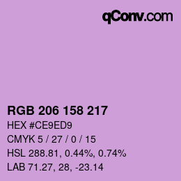 Color code: RGB 206 158 217 | qconv.com