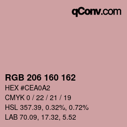 カラーコード: RGB 206 160 162 | qconv.com