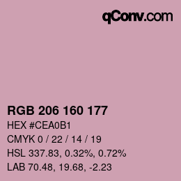 カラーコード: RGB 206 160 177 | qconv.com