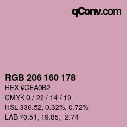 Color code: RGB 206 160 178 | qconv.com
