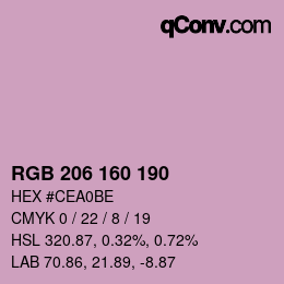 Color code: RGB 206 160 190 | qconv.com