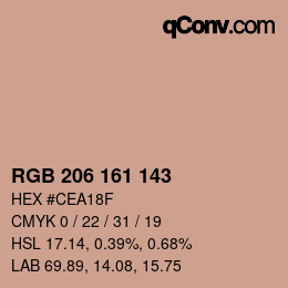 Code couleur: RGB 206 161 143 | qconv.com