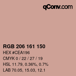 カラーコード: RGB 206 161 150 | qconv.com