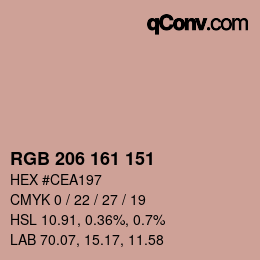 Color code: RGB 206 161 151 | qconv.com