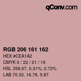 カラーコード: RGB 206 161 162 | qconv.com