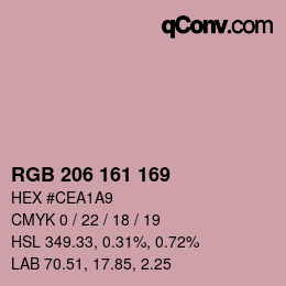 Color code: RGB 206 161 169 | qconv.com