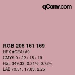 カラーコード: RGB 206 161 169 | qconv.com