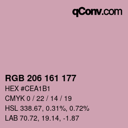 Color code: RGB 206 161 177 | qconv.com