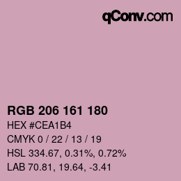 カラーコード: RGB 206 161 180 | qconv.com
