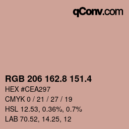カラーコード: RGB 206 162.8 151.4 | qconv.com