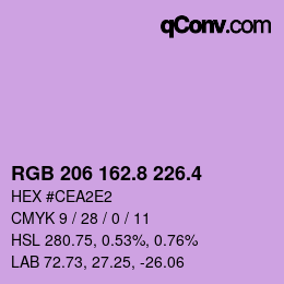 カラーコード: RGB 206 162.8 226.4 | qconv.com