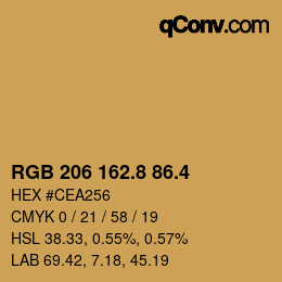 カラーコード: RGB 206 162.8 86.4 | qconv.com