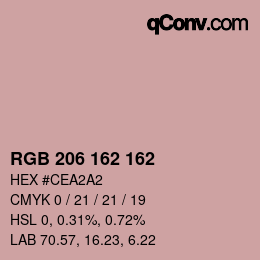カラーコード: RGB 206 162 162 | qconv.com