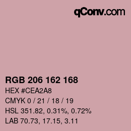 Color code: RGB 206 162 168 | qconv.com