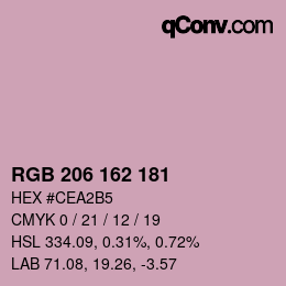 Color code: RGB 206 162 181 | qconv.com