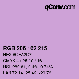 Color code: RGB 206 162 215 | qconv.com