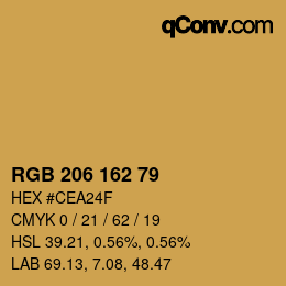 Color code: RGB 206 162 79 | qconv.com