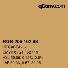Color code: RGB 206 162 98 | qconv.com