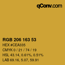 カラーコード: RGB 206 163 53 | qconv.com