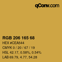 カラーコード: RGB 206 165 68 | qconv.com