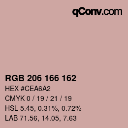 Color code: RGB 206 166 162 | qconv.com